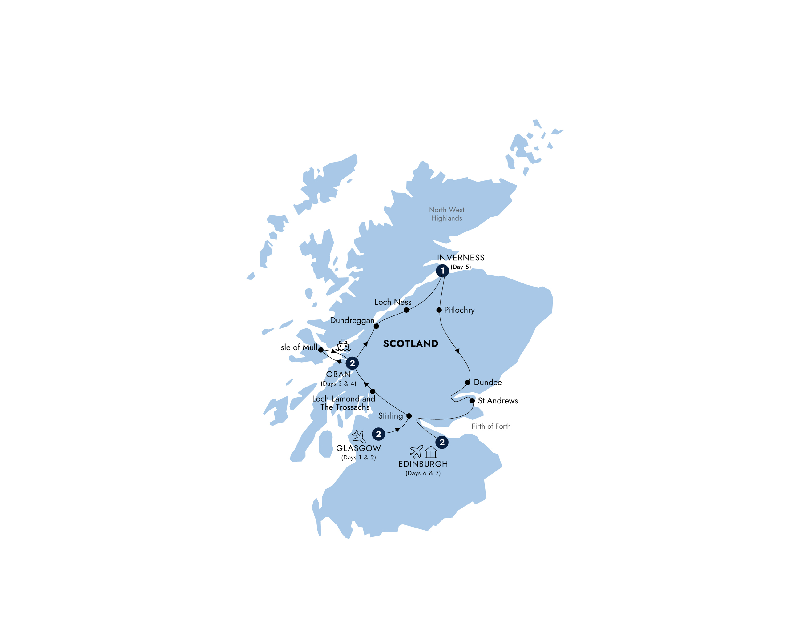 tourhub | Insight Vacations | Scenic Scotland - Small Group | Tour Map