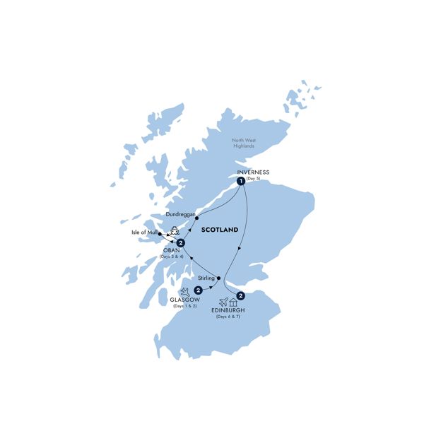 Scenic Scotland, a Women-Only Tour Itinerary Map