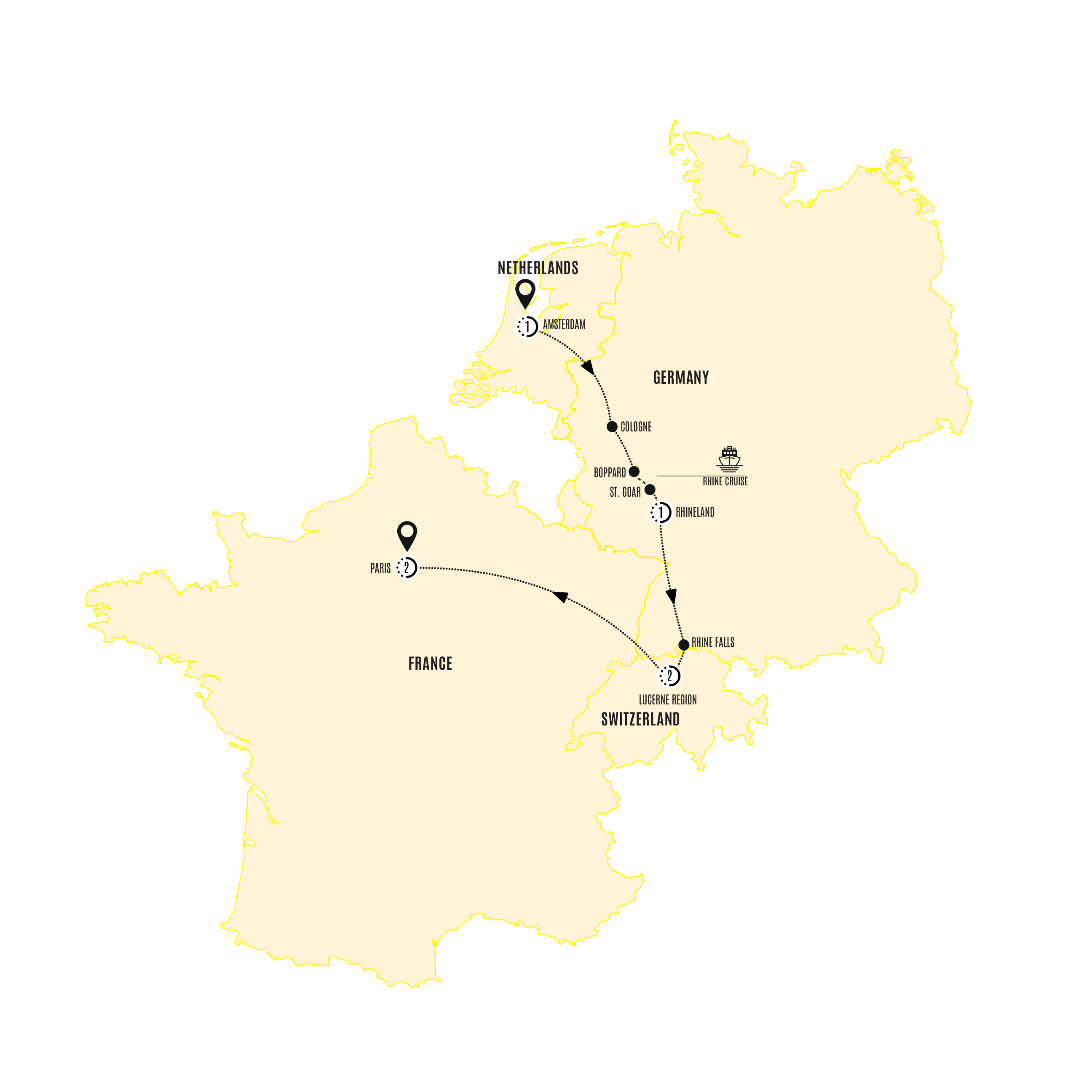 tourhub | Costsaver | Glimpse of Europe | Tour Map