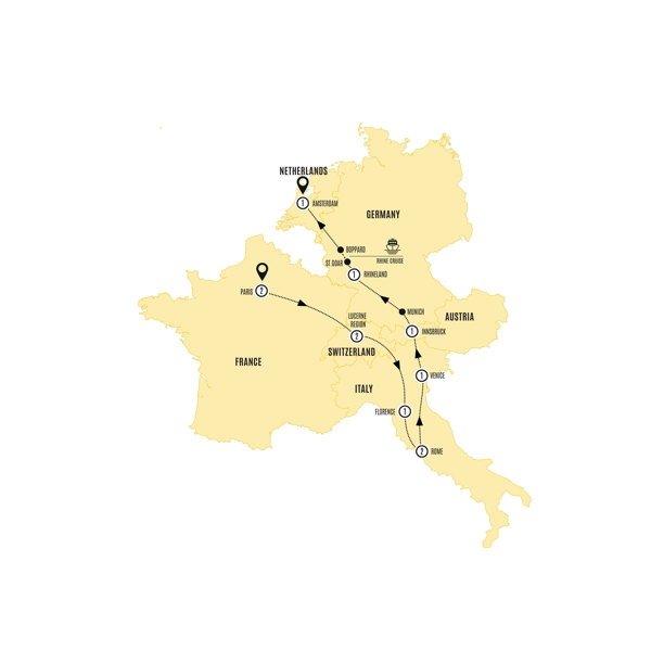 European Experience Itinerary Map