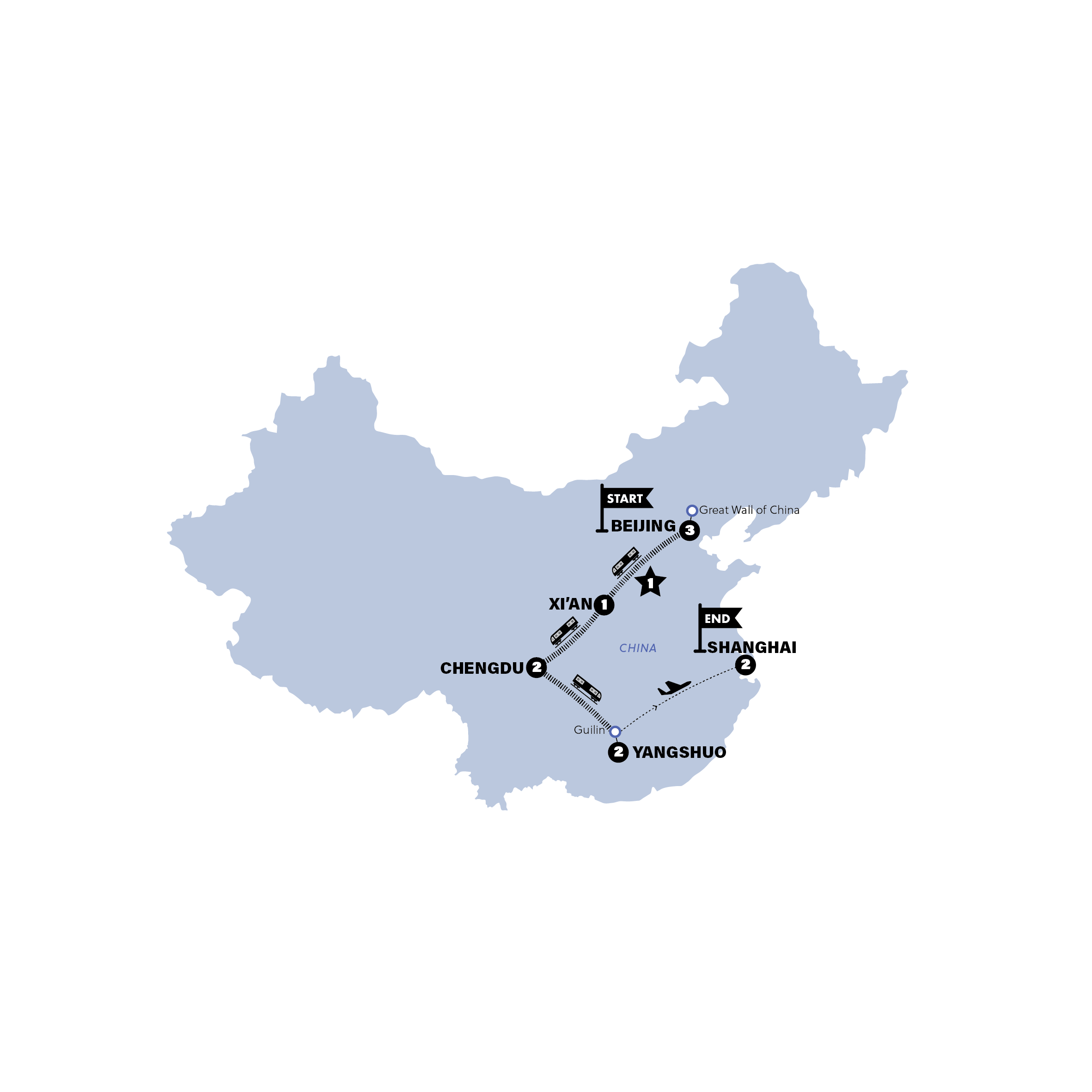 tourhub | Contiki | China Adventure | Tour Map