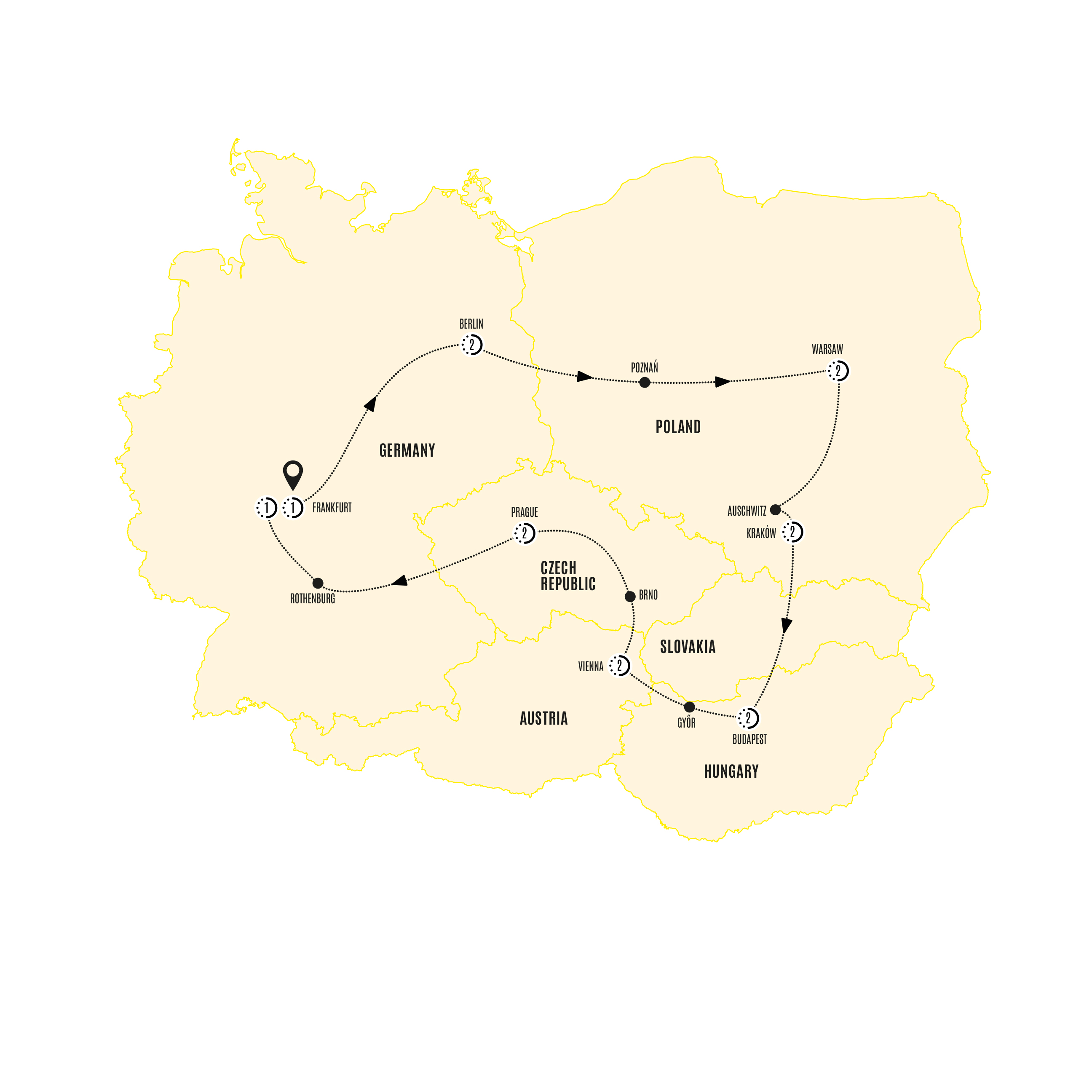 tourhub | Costsaver | Highlights of Bohemia | Tour Map