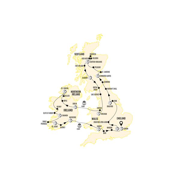 Britain and Ireland Explorer Itinerary Map