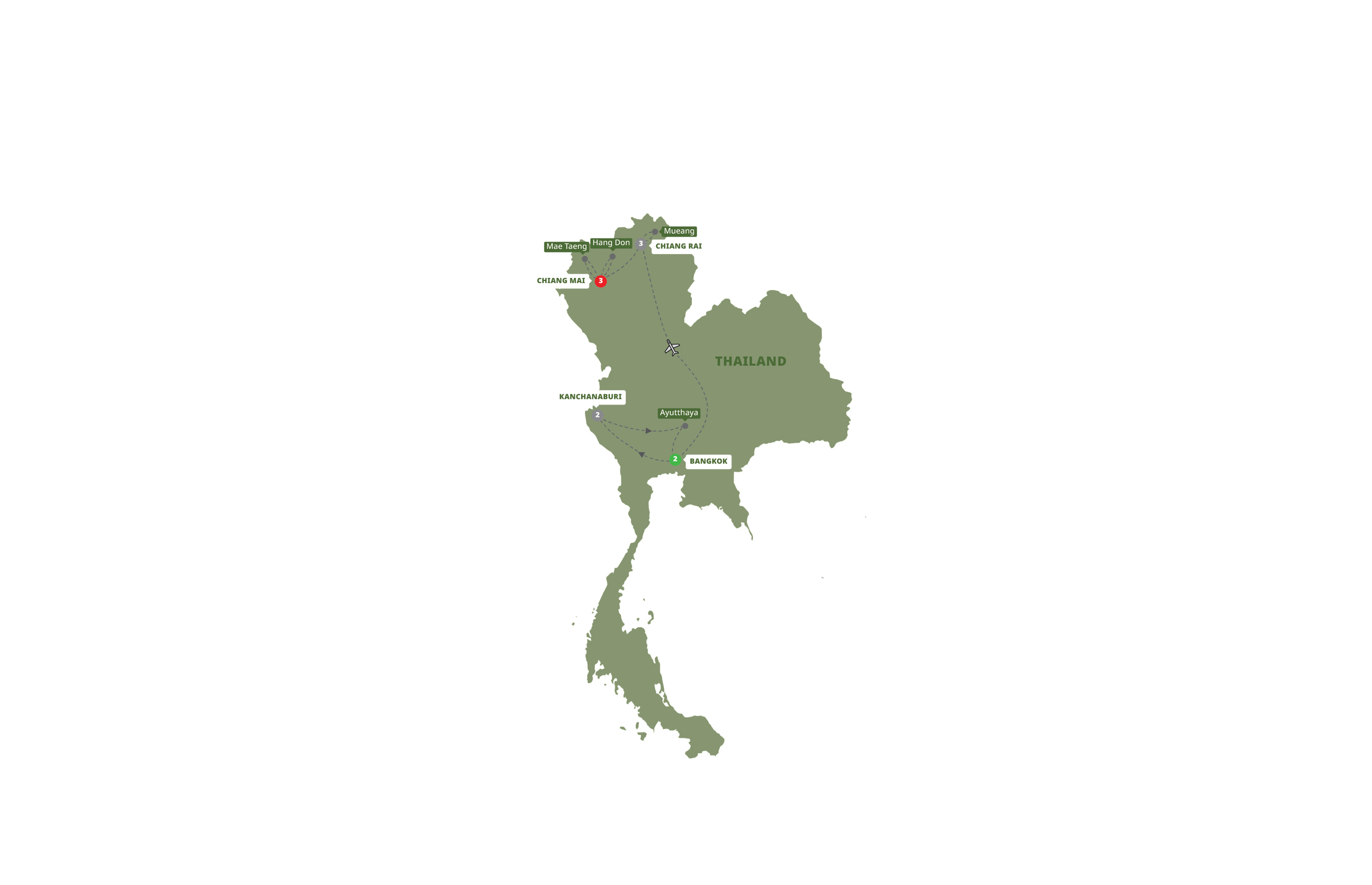 Map of Classic Thailand - Small Group from Trafalgar