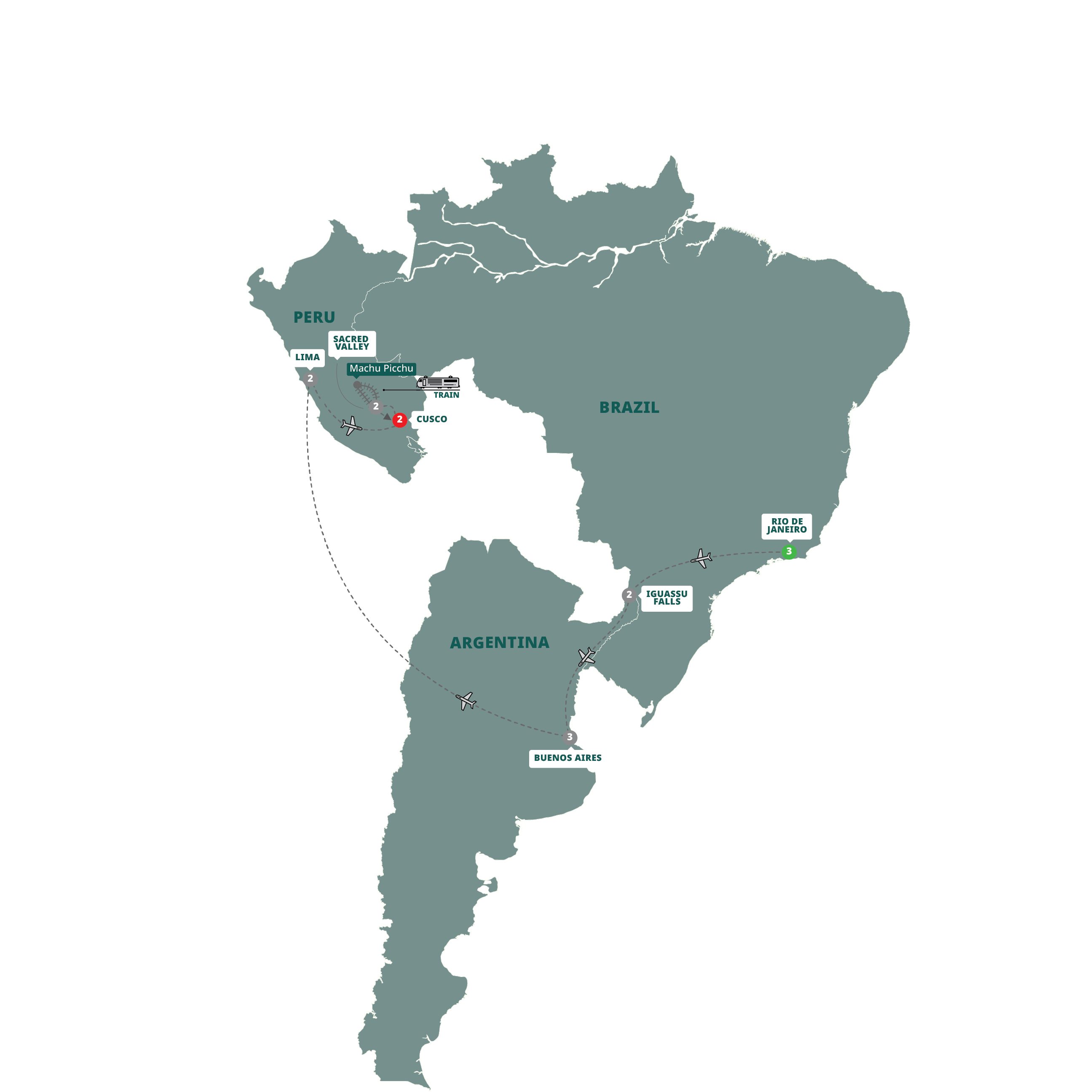 Map of South America Discovery from Trafalgar