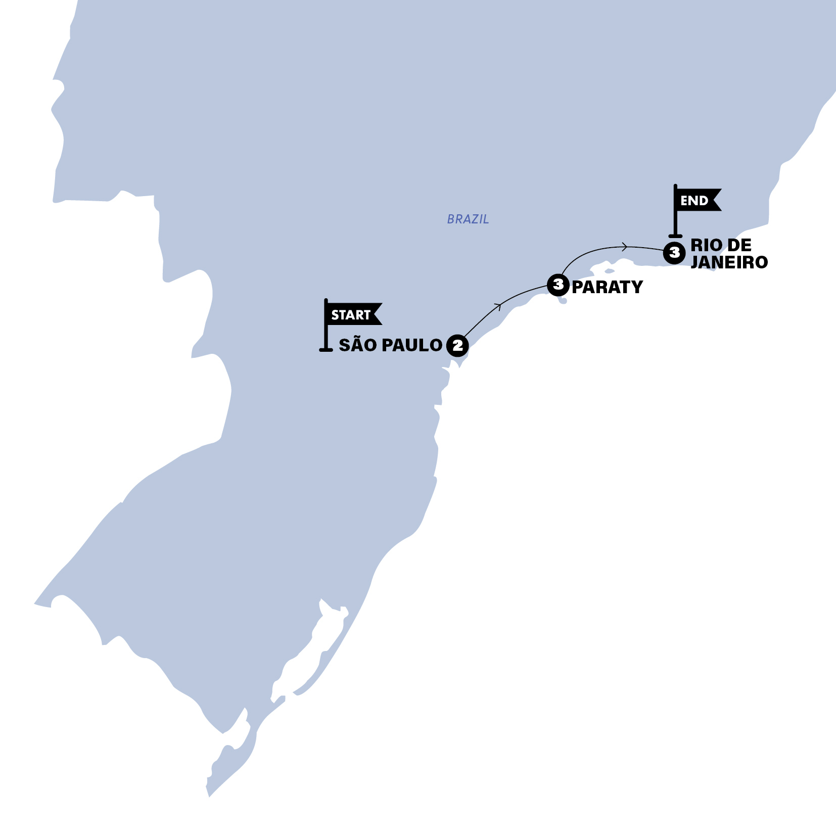 Map of Carnival in Brazil from Contiki